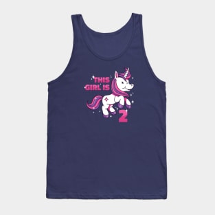 This Girl Is 2 | 2nd Birthday Unicorn Tank Top